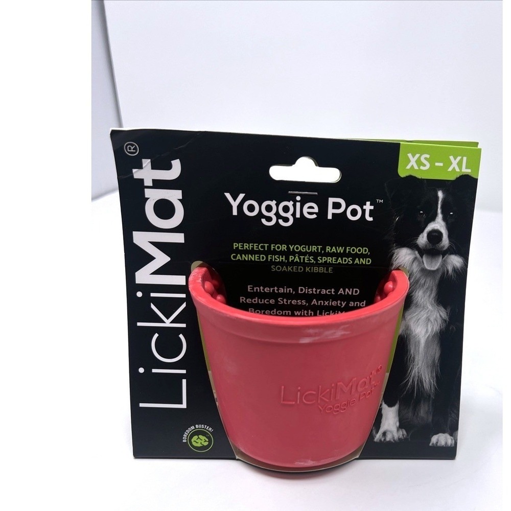 LickiMat Yoggie Pot Boredom Buster Feeder for Dogs  Interactive Enrichment Xs-xl